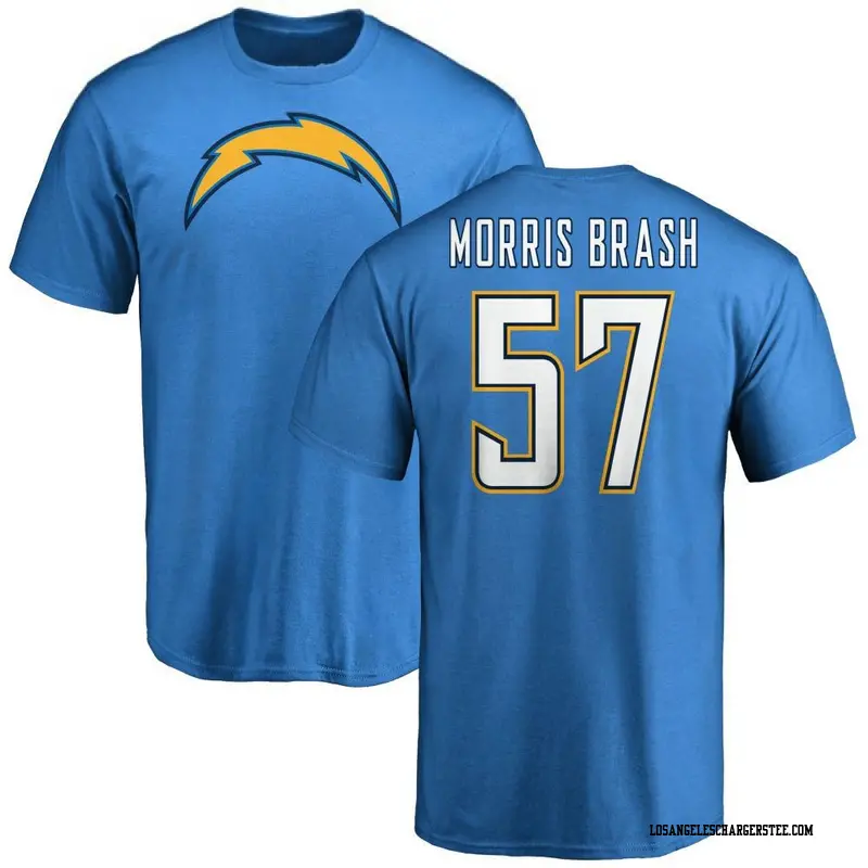 Youth Los Angeles Chargers ＃57 Tre'Mon Morris-Brash Blue Name & Number T-Shirt
