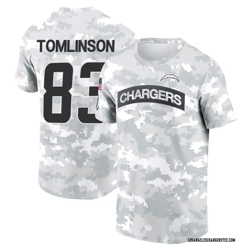 Youth Los Angeles Chargers ＃83 Eric Tomlinson Camo Arctic 2024 Salute to Service Performance T-Shirt